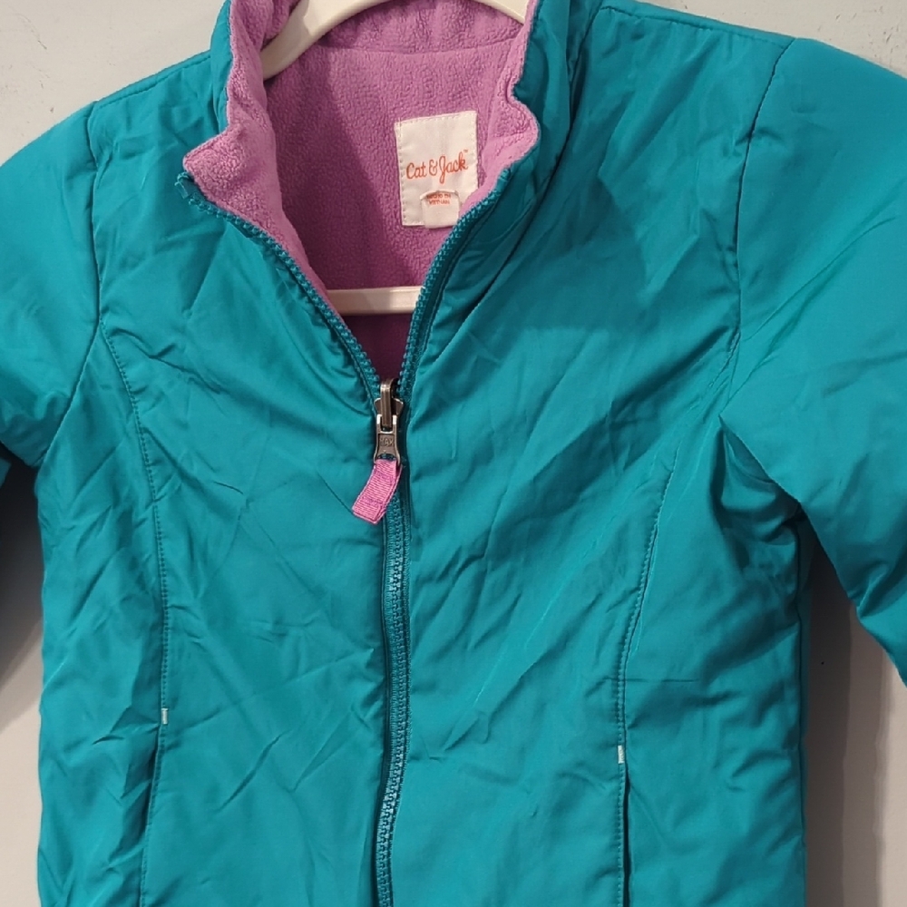 Cat & Jack Jacket Teal Fleece Lined size‎ 5T image 2